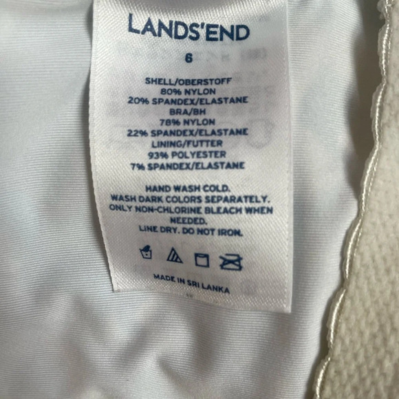 Lands End 1pc Swimsuit Women 4 Blue White Floral Twist Pad Bra Draped Tropical - Picture 6 of 7